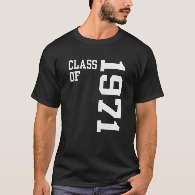 Retro Class of 1971 Senior High School Reunion Vin T Shirt (Framsida)