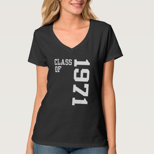 Retro Class of 1971 Senior High School Reunion Vin T Shirt (Framsida)