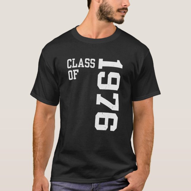 Retro Class of 1976 Senior High School Reunion Vin T Shirt (Framsida)