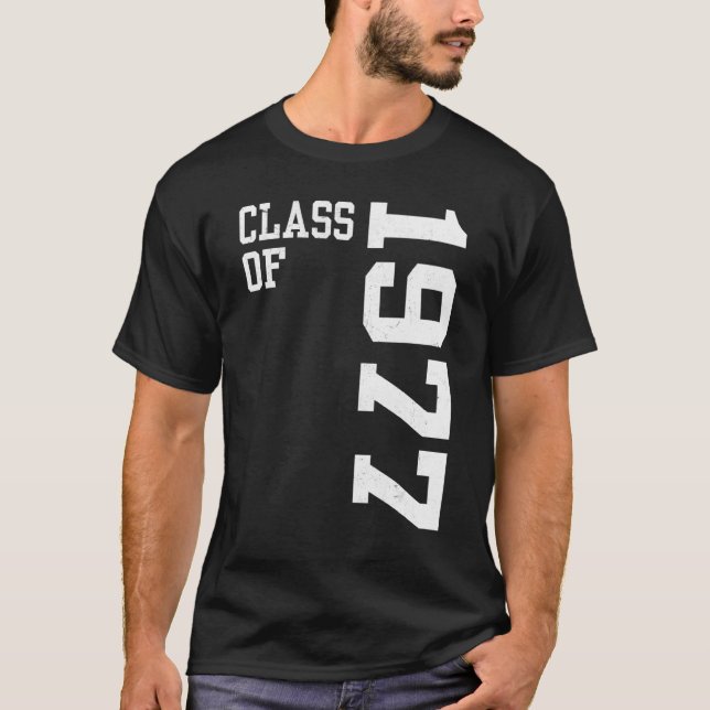 Retro Class of 1977 Senior High School Reunion Vin T Shirt (Framsida)
