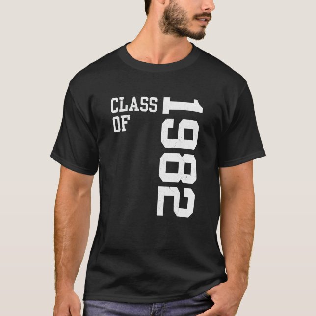 Retro Class of 1982 Senior High School Reunion Vin T Shirt (Framsida)
