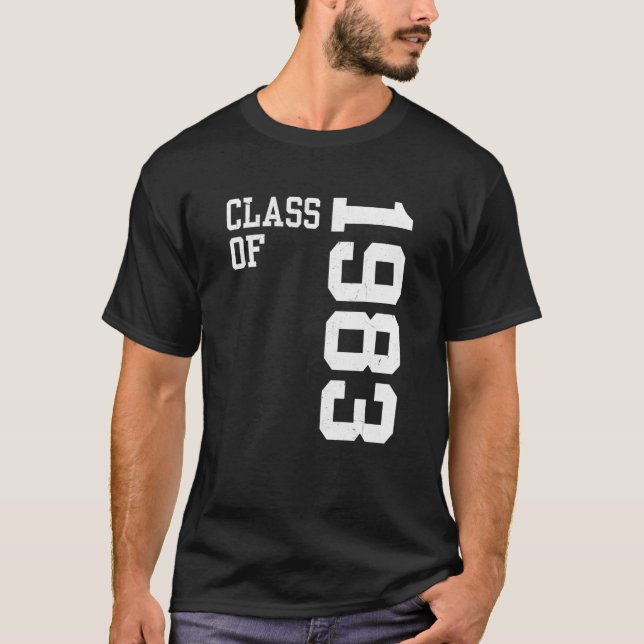 Retro Class of 1983 Senior High School Reunion Vin T Shirt (Framsida)