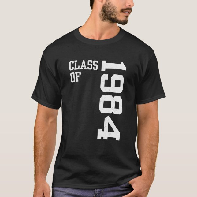 Retro Class of 1984 Senior High School Reunion Vin T Shirt (Framsida)