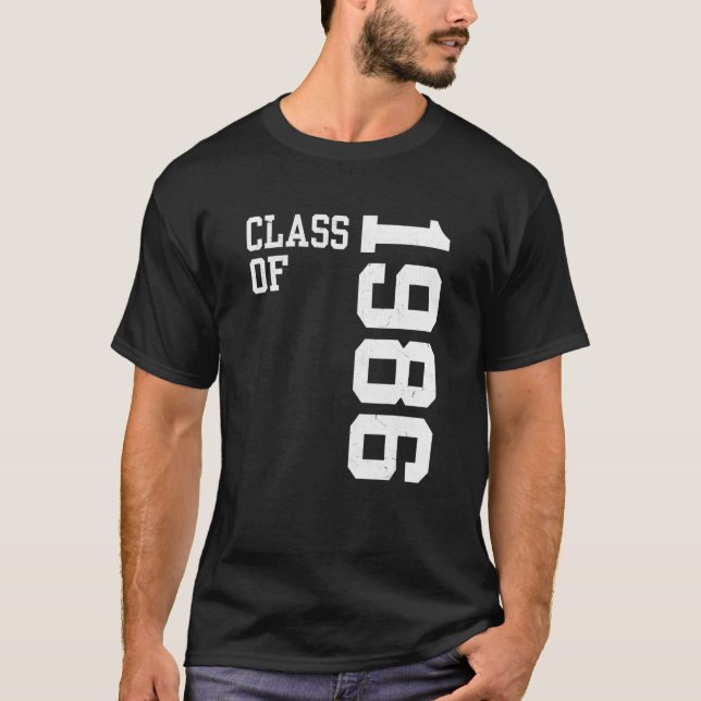Retro Class of 1986 Senior High School Reunion Vin T Shirt (Framsida)