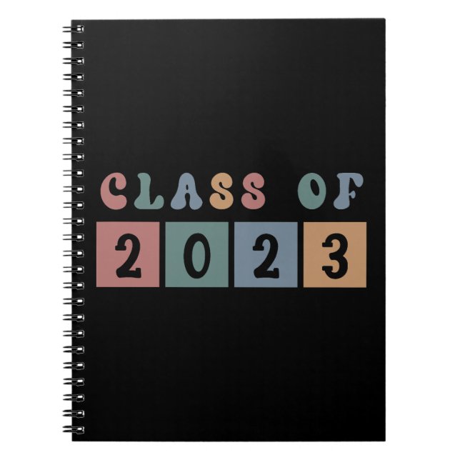 Retro Class of 2023 School-examen Gift Anteckningsbok (Framsidan)