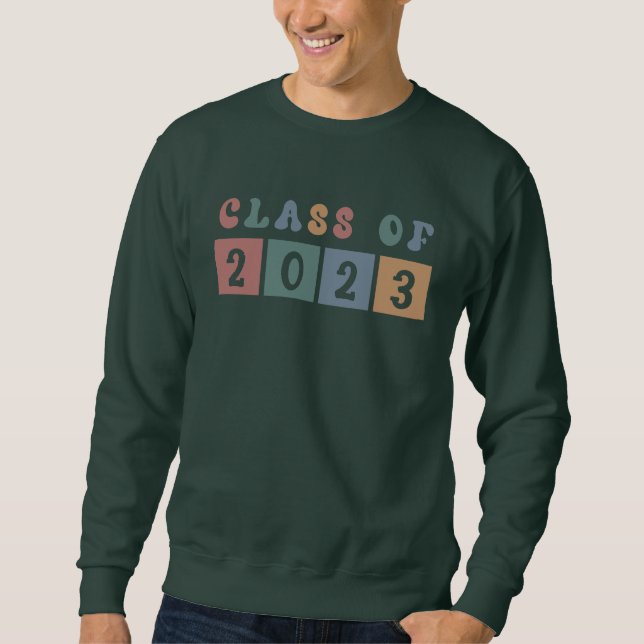 Retro Class of 2023 School-examen Gift Lång Ärmad Tröja (Framsida)