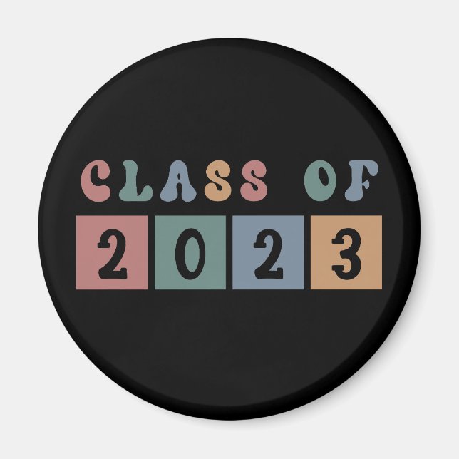 Retro Class of 2023 School-examen Gift Magnet (Framsidan)