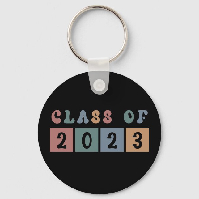 Retro Class of 2023 School-examen Gift Nyckelring (Framsida)