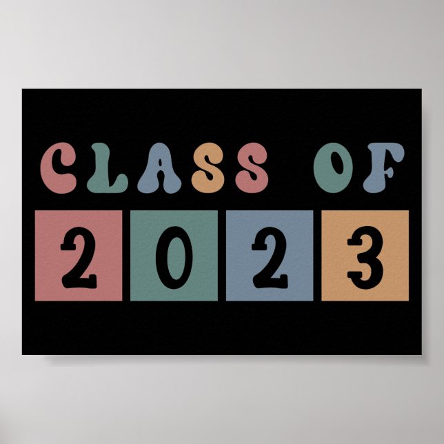 Retro Class of 2023 School-examen Gift Poster (Framsidan)
