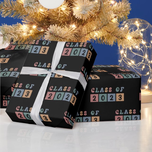 Retro Class of 2023 School-examen Gift Presentpapper (Helgdagar)