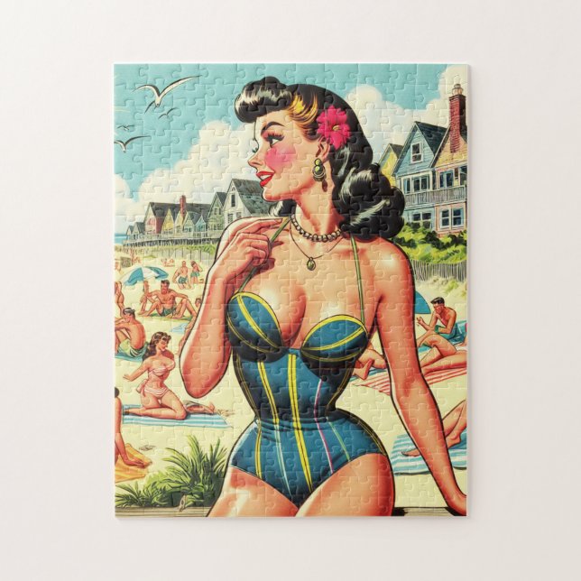 Retro Classic Beach Pin Up Pussel (Vertikal)
