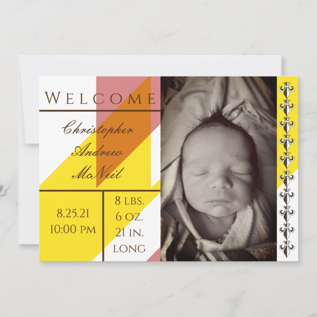 Retro Classic Car Birth-annons Card (Framsida)
