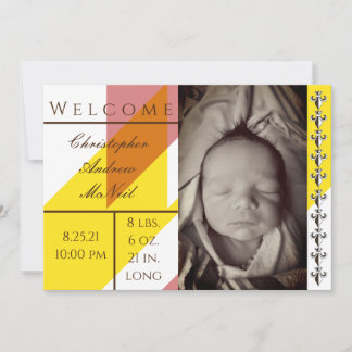 Retro Classic Car Birth-annons Card