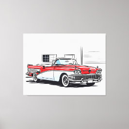 Retro Classic Convertible Side Pop Art Canvastryck