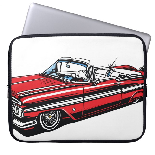 Retro Classic Convertible Side Pop Art  Laptop Fodral (Framsidan)