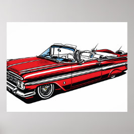 Retro Classic Convertible Side Pop Art  Poster