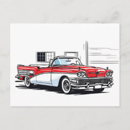 Retro Classic Convertible Side Pop Art Vykort