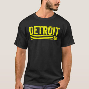 Retro Classic Detroit Motor City 313 Vintage Stil T Shirt