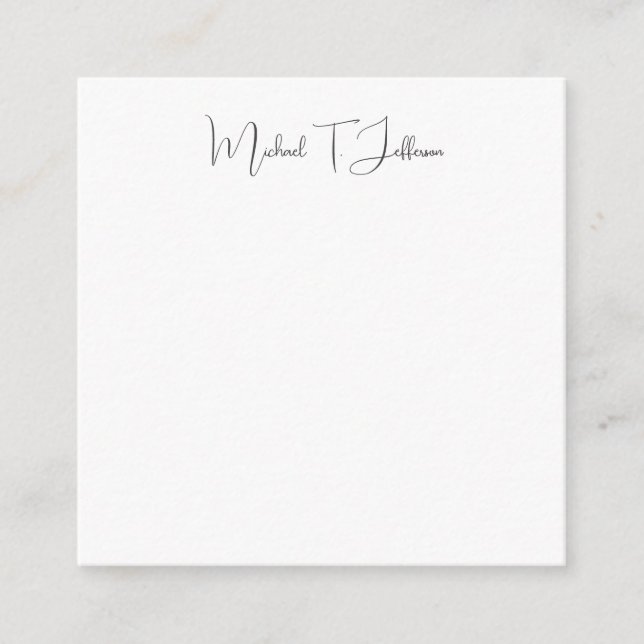 Retro Classic Elegant Plain Simple Grått White Tilläggskort (Framsida)