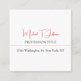 Retro Classic Elegant Plain Simple Red White Tilläggskort