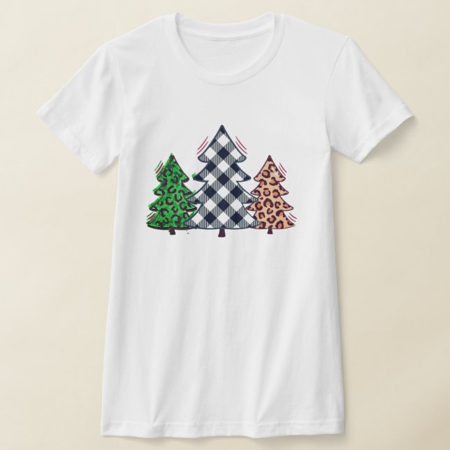 Retro Classic Festive Julgranar collage T Shirt (Laydown)