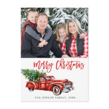 Retro Classic jul Lastbil PHOTO Hälsning