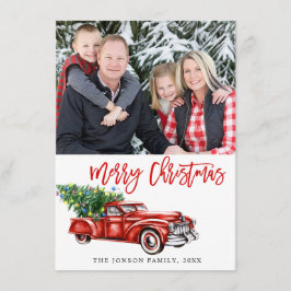 Retro Classic jul Lastbil PHOTO Hälsning Julkort