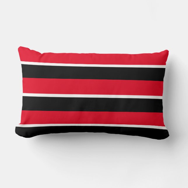 Retro Classic Red Black White Rand Lumbarkudde (Framsida)