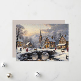 Retro Classic Snowy Winter Wonderland Personlig Julkort
