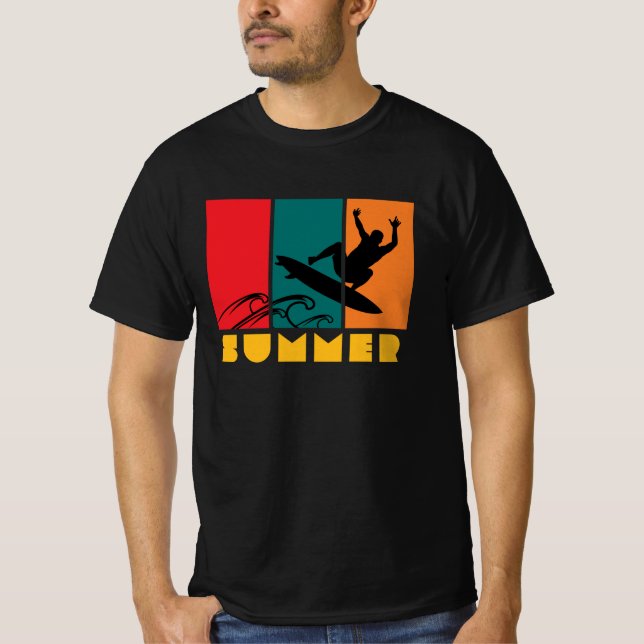 Retro Classic Surfing T Shirt (Framsida)
