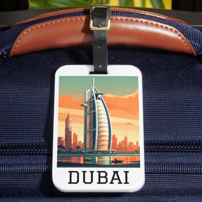 Retro Classic Travel Dubai UAE Bagagebricka (Framsida Insitu 2)