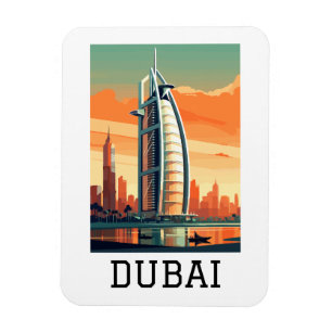 Retro Classic Travel Dubai UAE Magnet