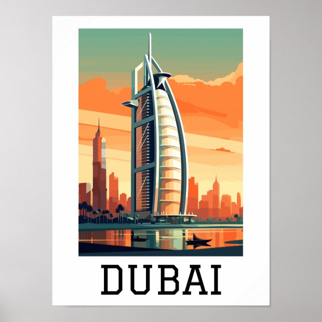Retro Classic Travel Dubai UAE Poster (Framsidan)