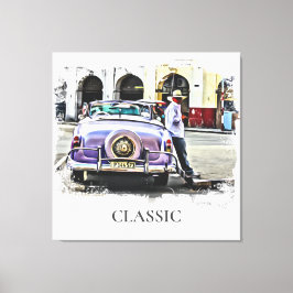 *~* Retro Classic Vintage bil Antique Man Canvastryck