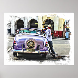 *~* Retro Classic Vintage bil Antique Man Poster