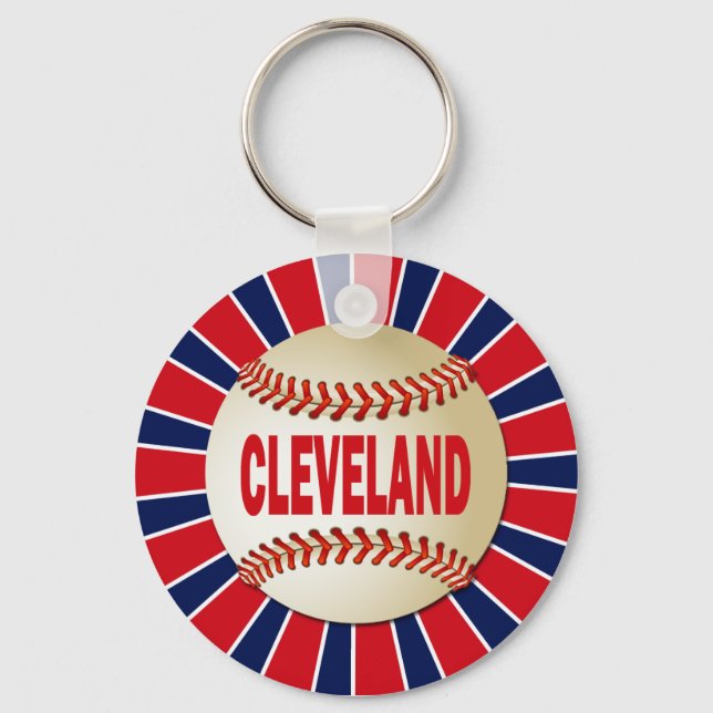 RETRO CLEVELAND BASEBALL NYCKELRING (Framsida)