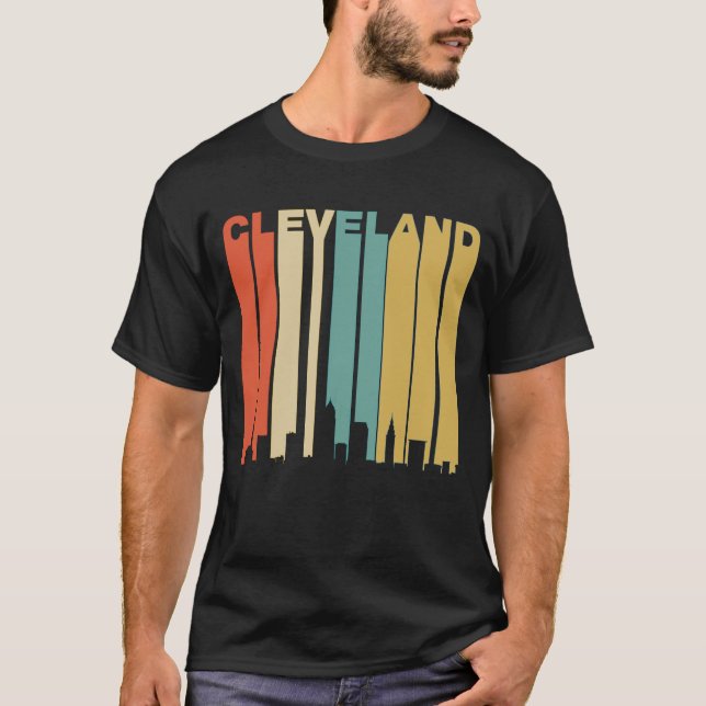Retro Cleveland horisont Tee Shirt (Framsida)