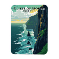 Retro Cliffs of Moher Ireland Landscape Travel