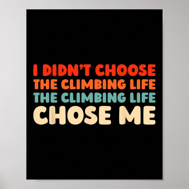 Retro Climber Bouldering Klättra - Vintage Klippa  Poster (Framsidan)