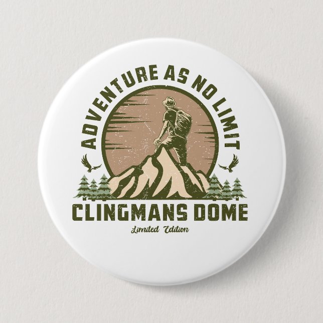 Retro Clingmans Dome Hike Sunset T-Shirt Knapp (Framsida)
