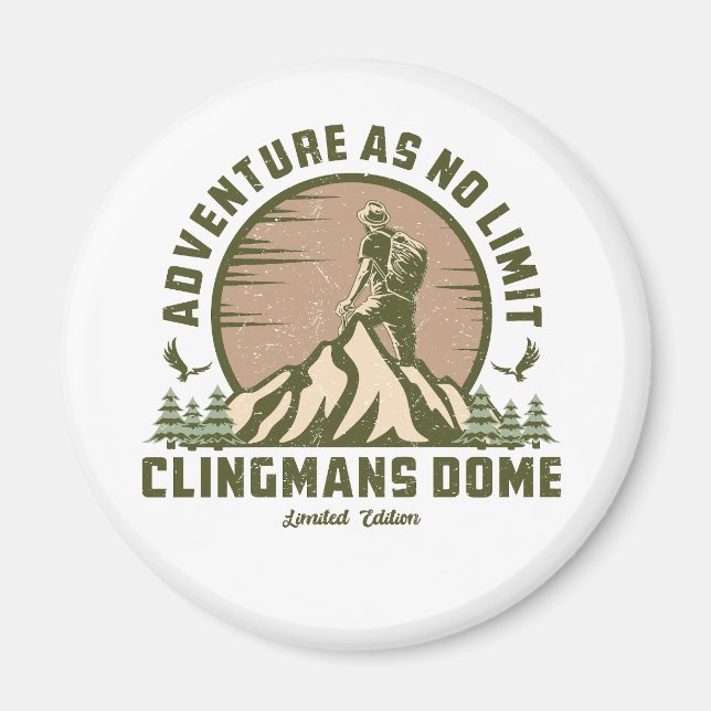 Retro Clingmans Dome Hike Sunset T-Shirt Magnet (Framsidan)