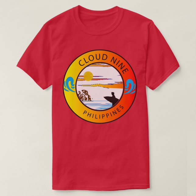 Retro Cloud Nine Philippines surfing T Shirt (Design framsida)