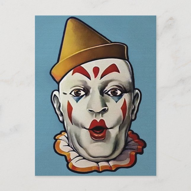 Retro Clown Vykort (Framsida)