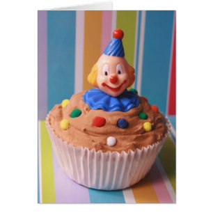 Retro clownmuffin hälsningskort
