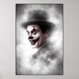 Retro Clownporträtt Med Hatt Poster