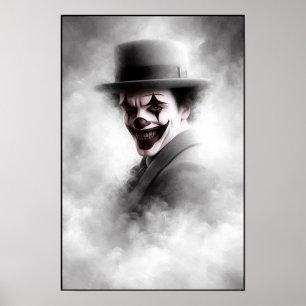 Retro Clownporträtt Med Hatt Poster