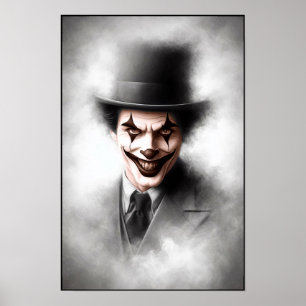 Retro Clownporträtt Med Hatt Poster