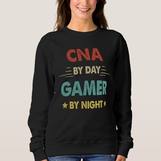 Retro Cna By Day Gamer By Night T Shirt (Framsida)