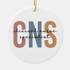 Retro CNS Klinisk sjuksköterska Julgransprydnad Keramik