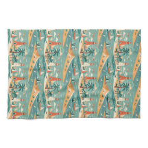 Retro Coastal Kitchen Towel